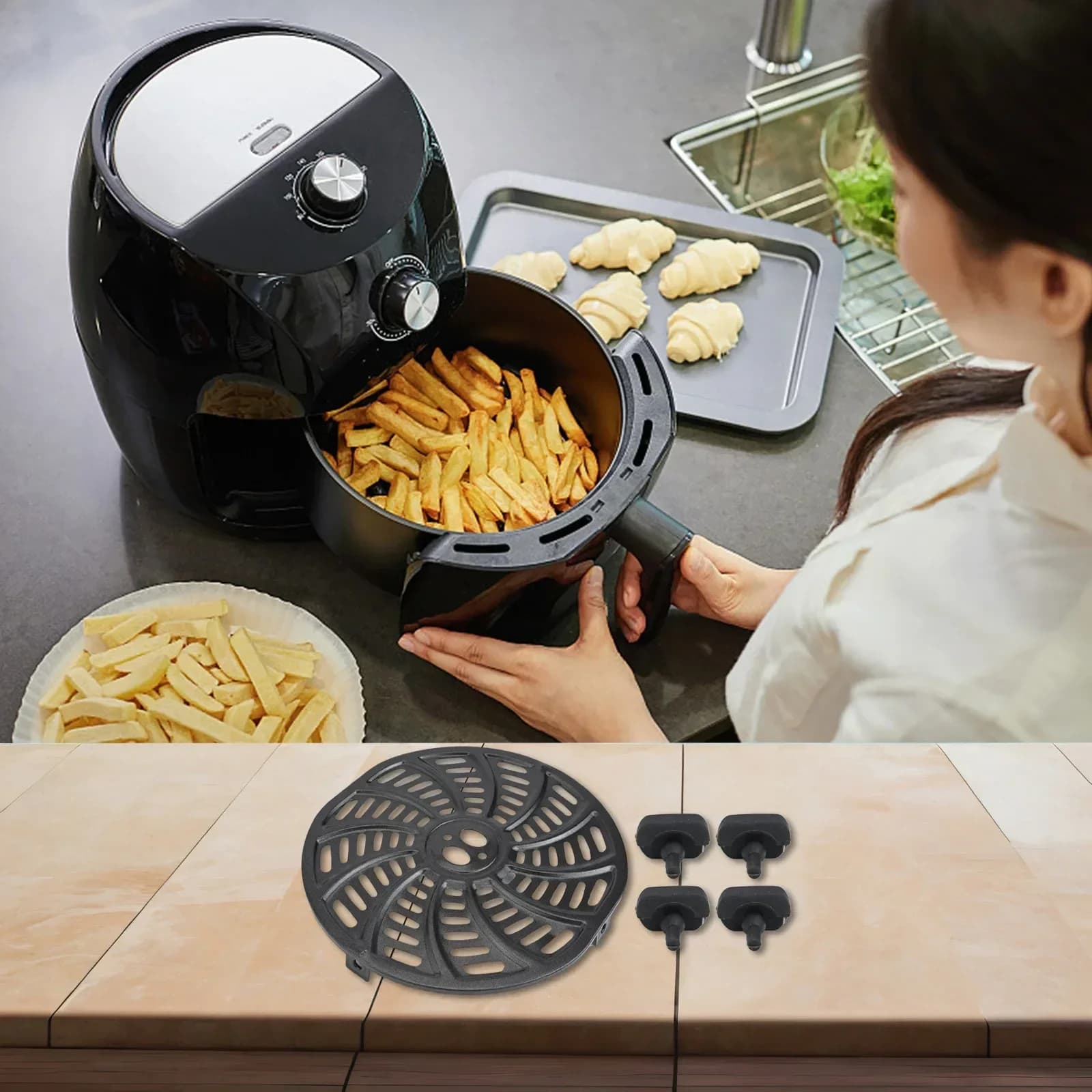 Air Fryer Grid Fruit and Vegetable Plate for Gourmia 6QT GAF698 GAF686 Air Fryer Oven Air Fryer Spare Parts Kitchen