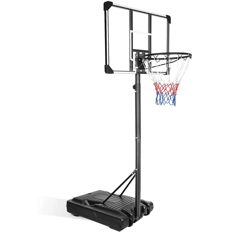 Sistema di canestro da basket portatile, regolabile in altezza, stabile, ideale per partite indoor e outdoor e sessioni di allenamento sportivo.