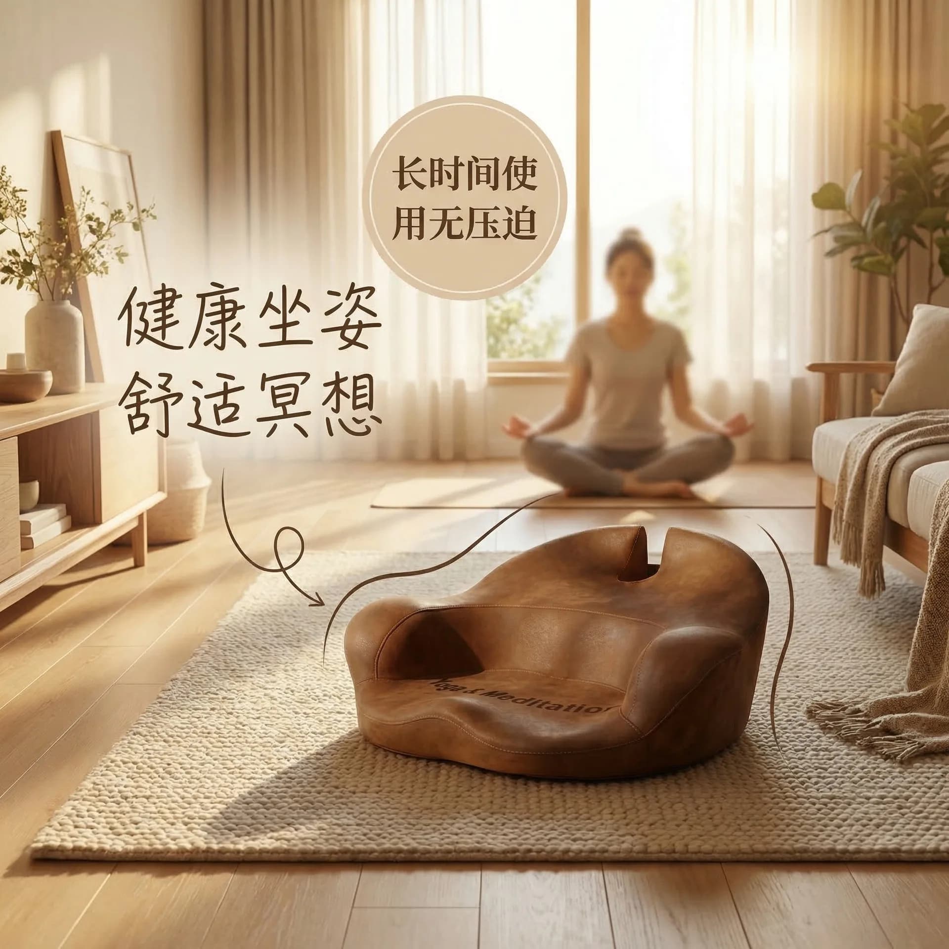 Cuscino per Meditazione Calmante Portatile, Cuscino Ergonomico Speciale per Meditazione a Gambe Incrociate, Cuscino Divano Ergonomico per Meditazione