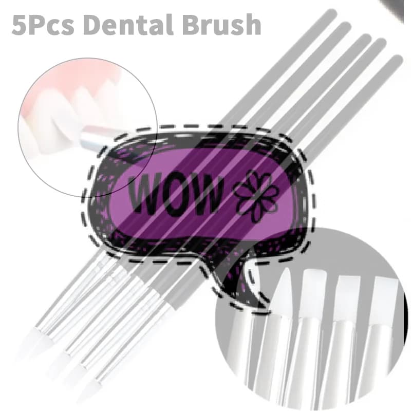 Set of 5 Silicone Brushes for Dental Modeling, Nail Art Brushes of Various Sizes, for Composites, Cements and China Dentali