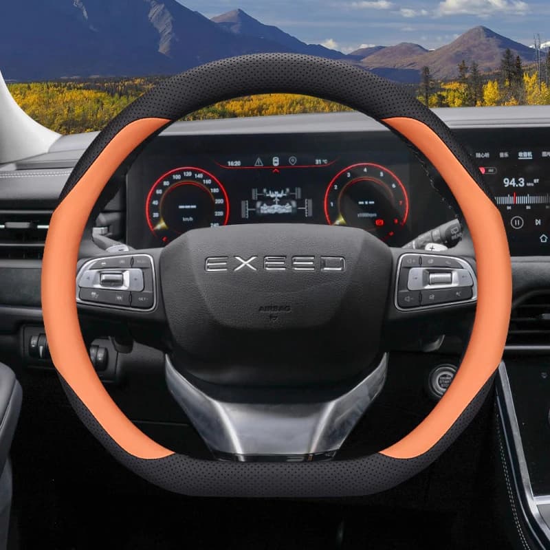 Per EXEED TXL 400t RX Stellar VX Vantas LX PHEV 2023 Coprivolante universale per auto D-tipo Accessori auto in vera pelle