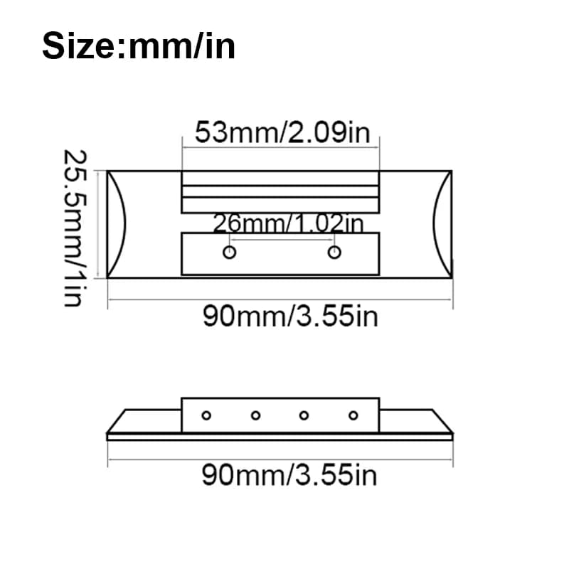 5 Pezzi Ponte in Palissandro per Ukulele a 4 Corde, Ponte Scanalato 90x25.5MM-53, Ricambi per Ukulele