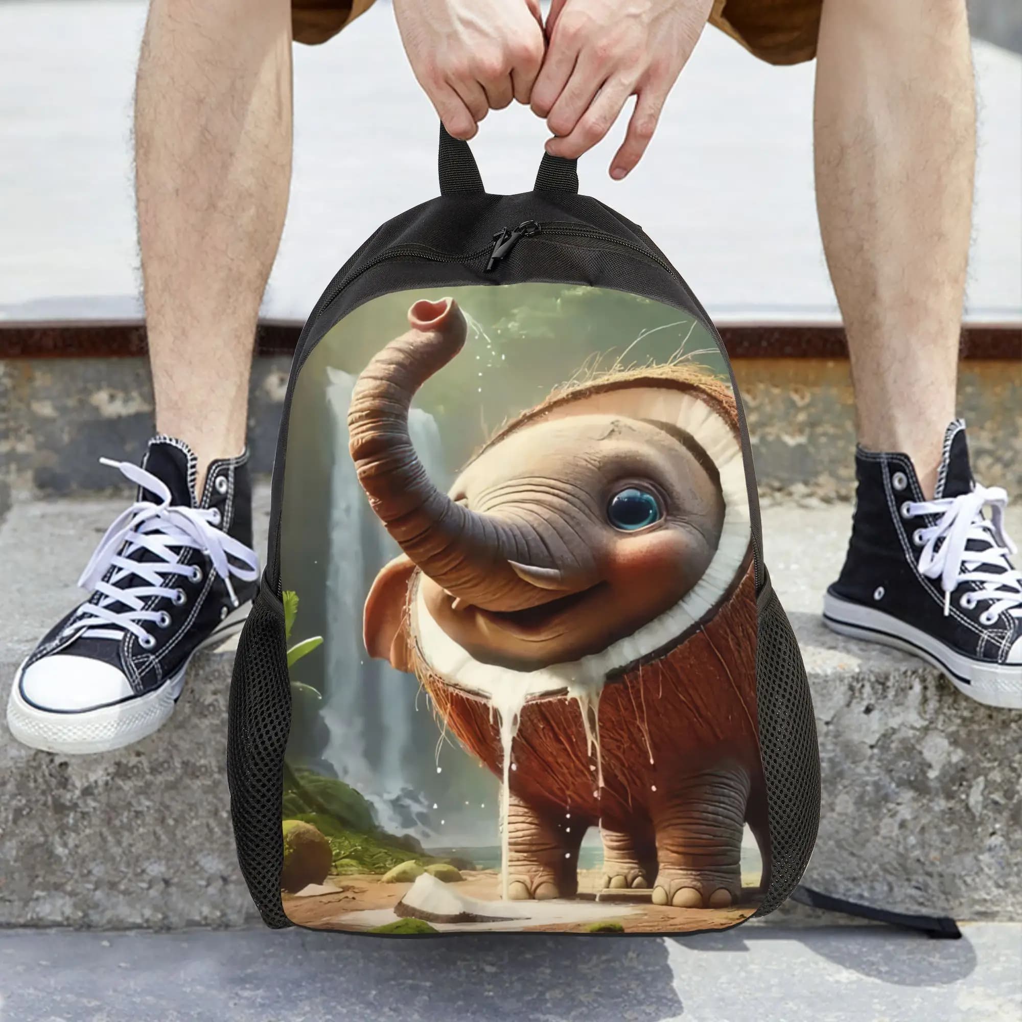 Zaino Donna Cocofanto Elefanto Italian Brainrot Meme, Borsa Scuola Bambini di Tendenza, Zaino Computer, Borsa a Tracolla da Viaggio per Bambini