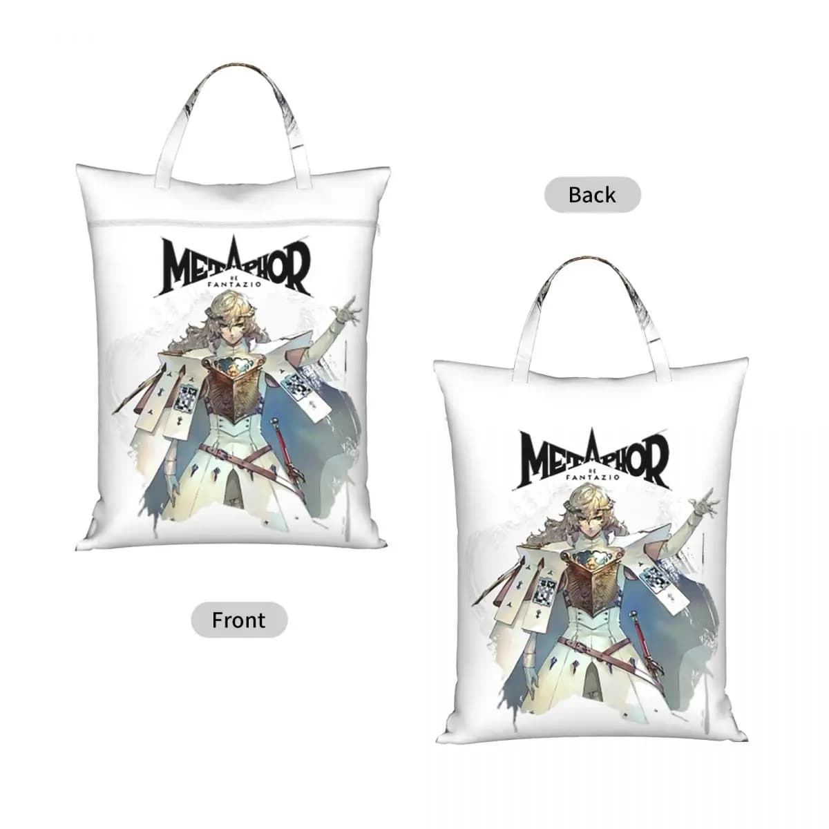 Metaphor Refantazio Louis Atlus Travel Laundry Bag Waterproof Reusable Dirty Clothes Pouch Gym Yoga Camping Washing Basket