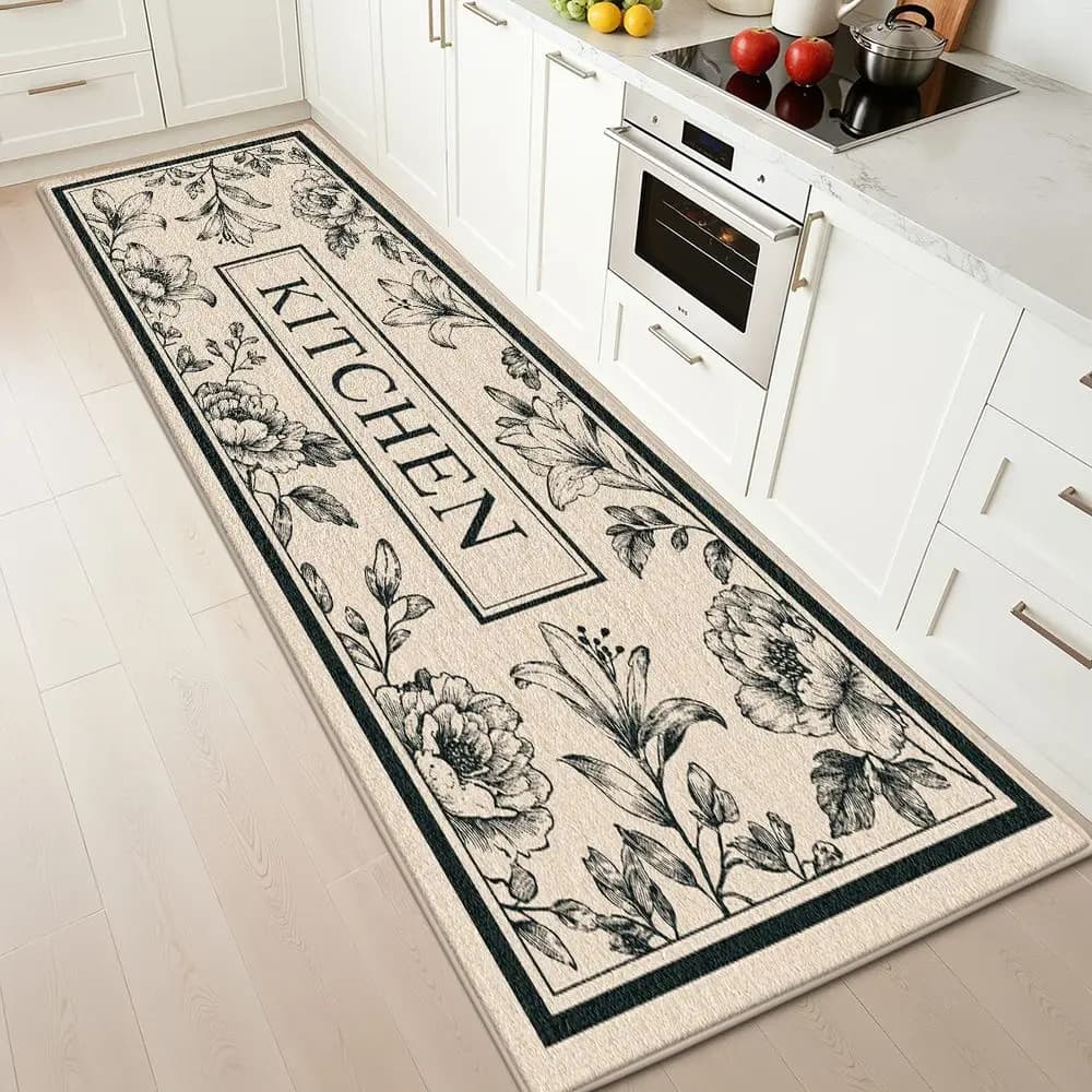 VIKAMA Tappeto per corridoio lungo, per sala da pranzo, lavanderia, cucina, antiscivolo, assorbente, per la decorazione della casa