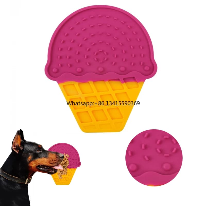Tappetino per leccare cani con tappetino per leccare l'alimentazione di gatti in silicone personalizzato con alimentatore lento per cani
