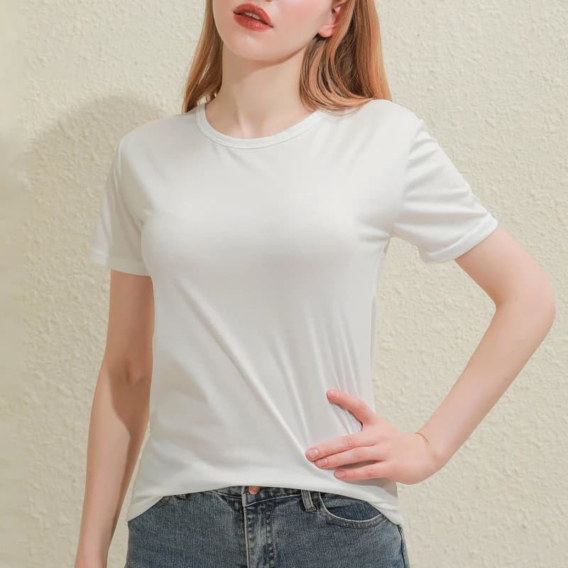 T-shirt in cotone tinta unita da donna con scollo a v manica corta t-shirt da donna Slim bianca e nera maglietta Casual da donna tinta unita