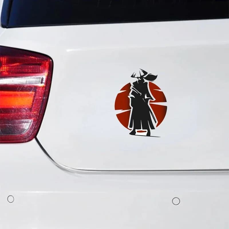 Japanese Samurai Car Stickers Motorcycle Decals Samurai Decorative Accessories Creative Sunscreen Waterproof PVC Wholesale