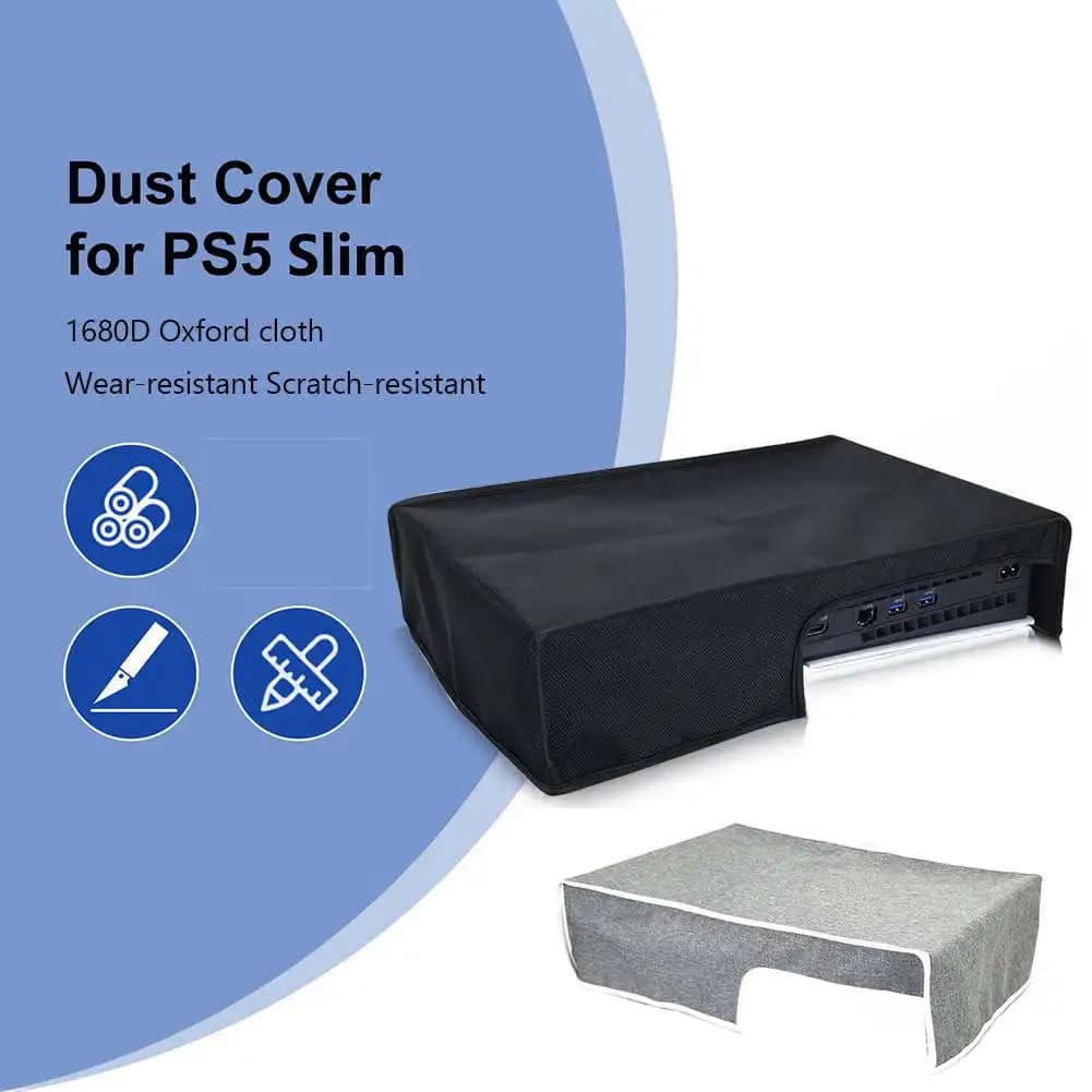 Copertura antipolvere orizzontale per console di gioco PS5 Slim, custodia protettiva antipolvere, copertura lavabile per accessori Playstation 5