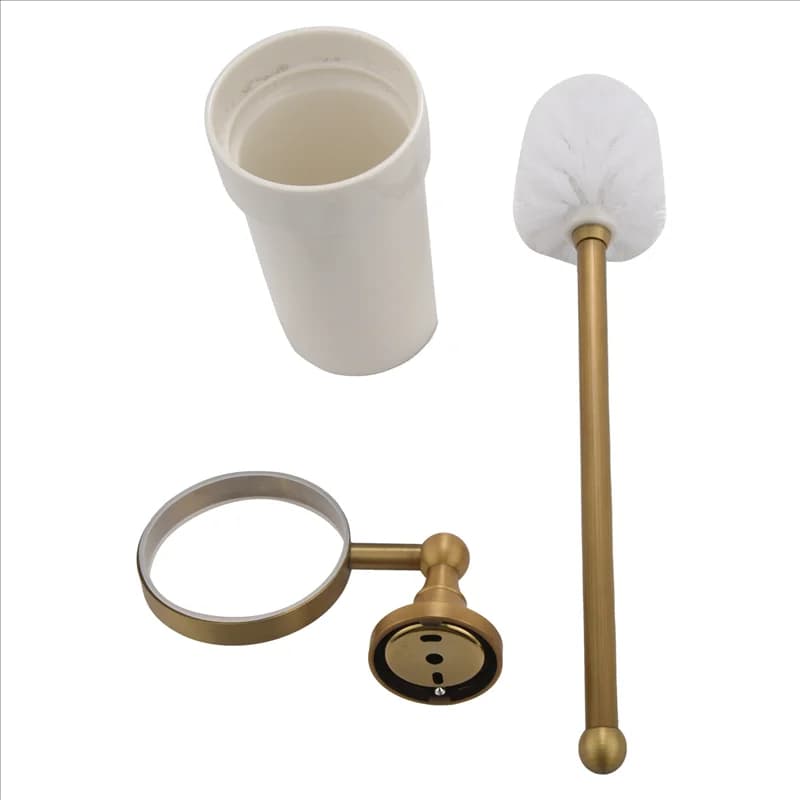 JFB 3X Set portaspazzole per WC da bagno in ottone antico con tazza