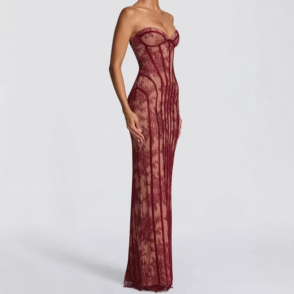 2026 women's long dress, elegant striped evening dress without back, casual summer