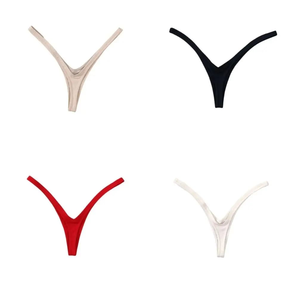 Innovative women's briefs in plain cotton with deep V look, equipped with a sophisticated and comfortable low waist bikini