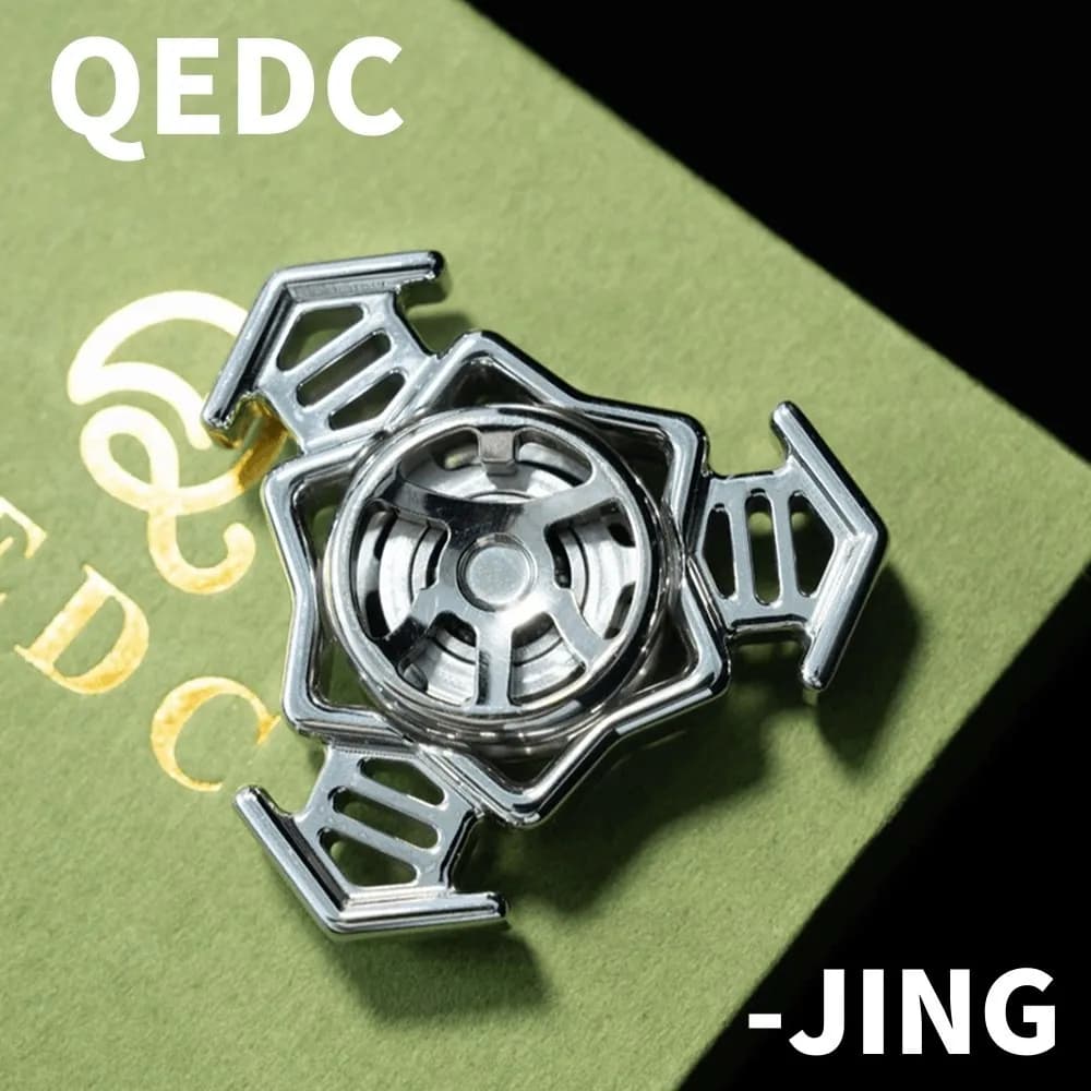 QEDC JING Fidget Spinner Professionale in acciaio inossidabile lucido Originale EDC Giocattolo antistress Fidgeting Spinner