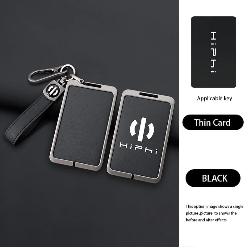 Custodia protettiva per chiave NFC per auto in pelle in lega di zinco, copertura completa, guscio senza chiave per HIPHI X 2023 Hiphi Z, accessori portachiavi per auto