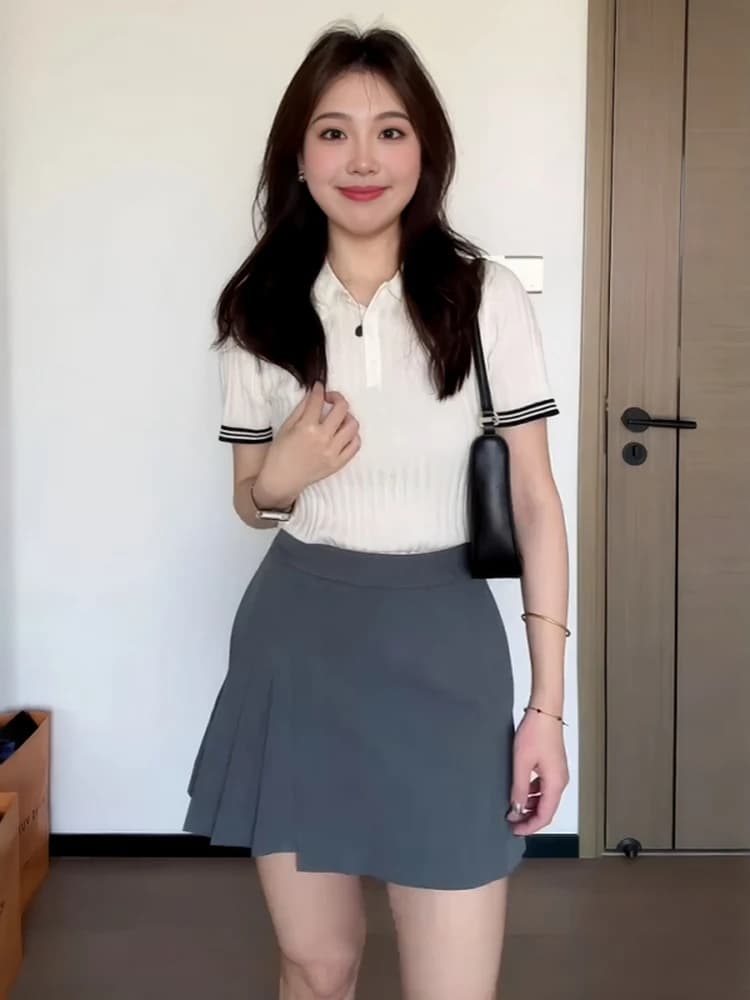 plus Size Women's Neck Ice Silk Short Sleeve T-Shirt Summer Slimming White Beautiful Small Top Fashion Set Commute Style