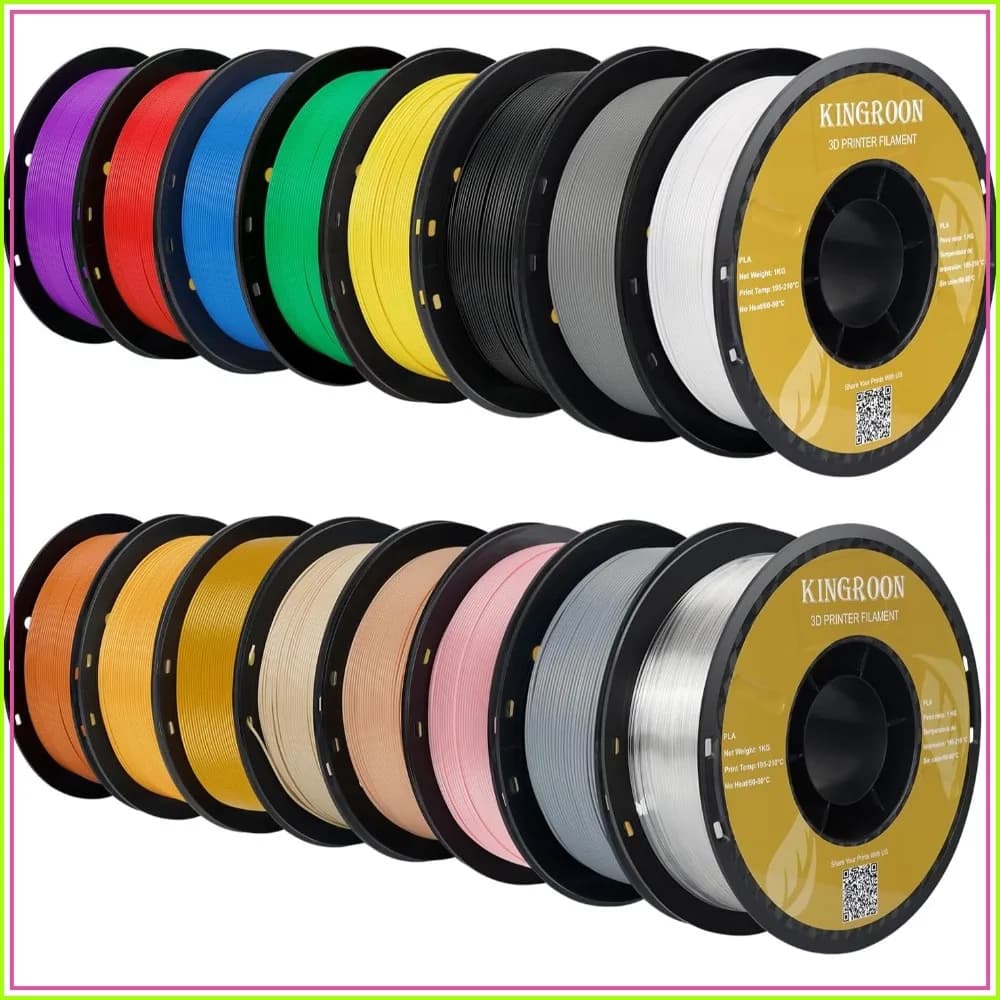 16KG PLA Filament Bundle 1.75mm Multicolor 16 Rolls ±0.02mm Accuracy 3D Printer Filament Bulk