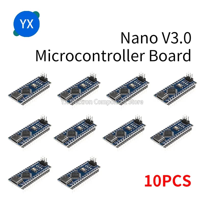 10 piece Nano V3.0 microcontroller card for Arduino with USB driver CH340, 16 Mhz ATmega328P, for Arduino