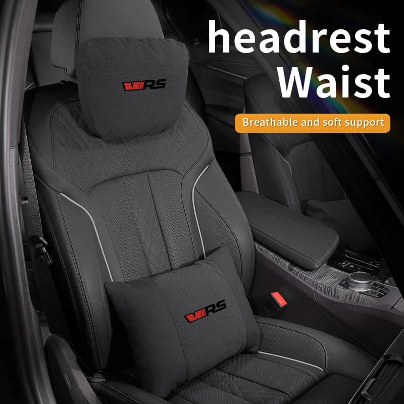 Interni auto 5 colori poggiatesta selezionabile per Skoda VRS poggiatesta automatico supporto per il collo cuscino lombare morbido cuscino per il collo accessori