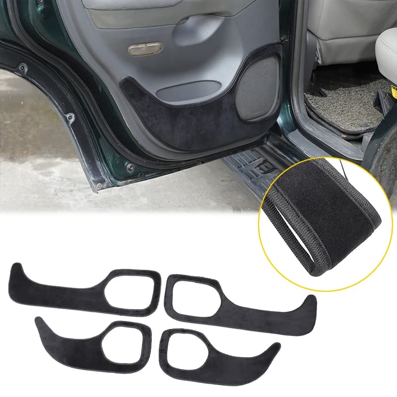 For Toyota Land Cruiser Prado FJ120 2003-2009 Velvet Black Car Door Anti-Dirty Mat Decoration Sticker Car Interior Accessories