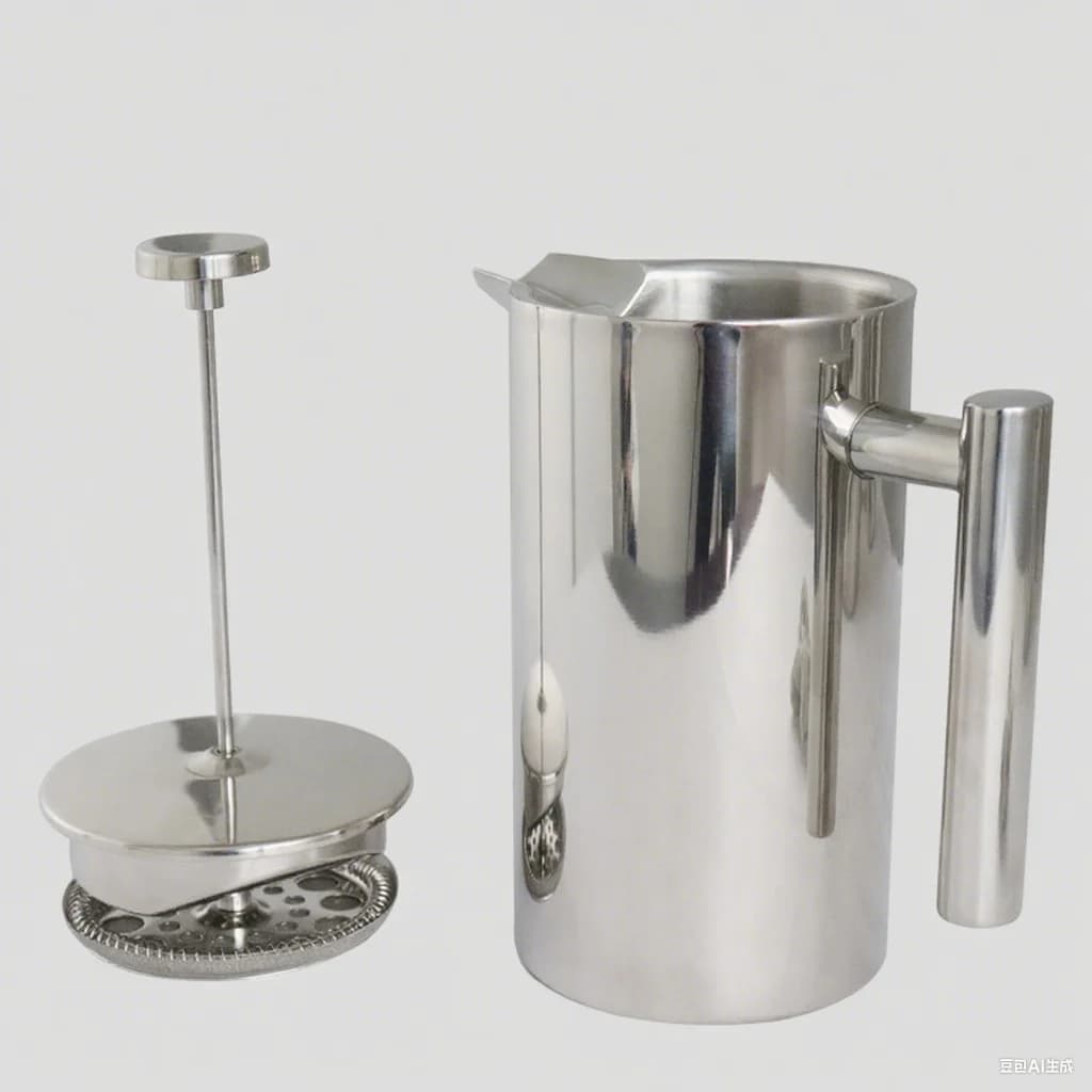 304 Grade Stainless Steel French Press Coffee Maker Double Wall Insulated Coffee Press with 4-Level Filtration system