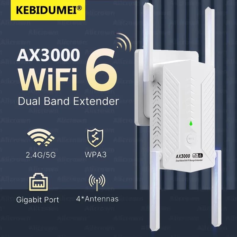 AX3000 WiFi 6 Ripetitore 5G 2.4G Dual Band Amplificatore di segnale 802.11ax Wi-Fi Extender per Home Office Segnale Gigabit Amplificatore di rete