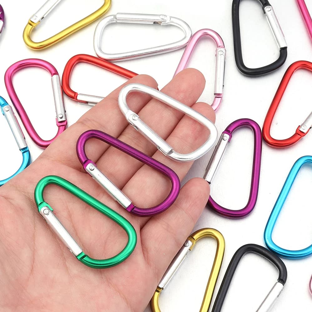 10 pezzi moschettone per chiavi catena mini portachiavi in lega di alluminio a forma di D clip gancio di blocco viaggi escursionismo campeggio moschettone accessori