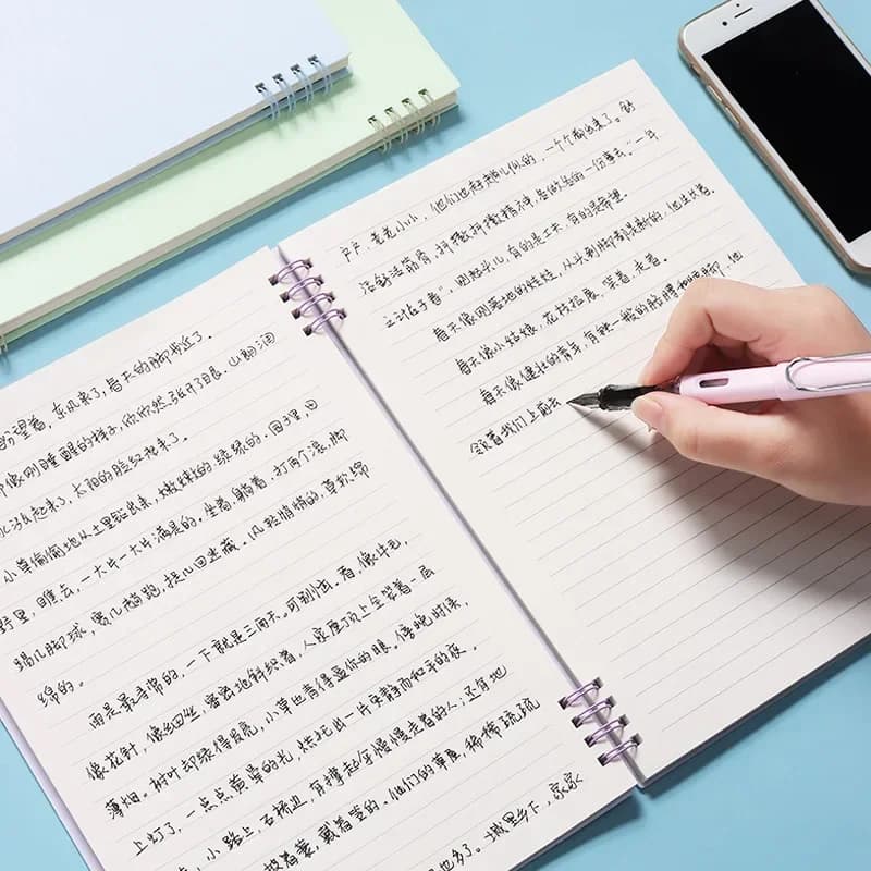High Quality A5 Coil Notebook Horizontal Line Flip Over Notepad 80Sheets Sketchbook School Office Supplies