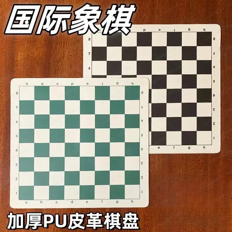Set di Scacchi Pieghevole con Pezzi, Scacchiera Portatile in Pelle/Vinile a 64 Caselle, Formato da Viaggio S/M/L