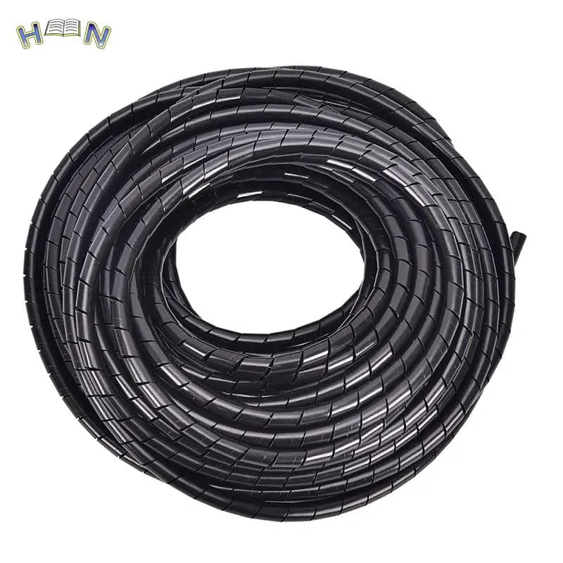 6mm esterno Dia 17M PE guaina tubo spirale gamma Cache cavo cavo organizzatore cavo PC TV nero