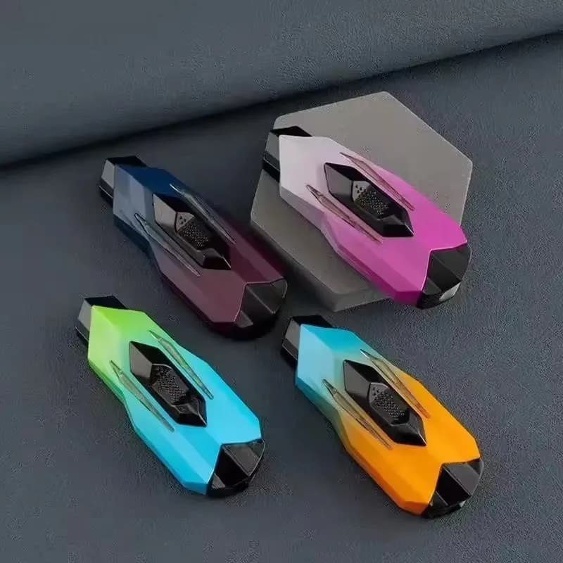 Accendino gonfiabile silenzioso con serbatoio dell'olio trasparente, antivento, fiamma blu jet, accendino esterno portatile silenzioso, regalo da uomo alla moda