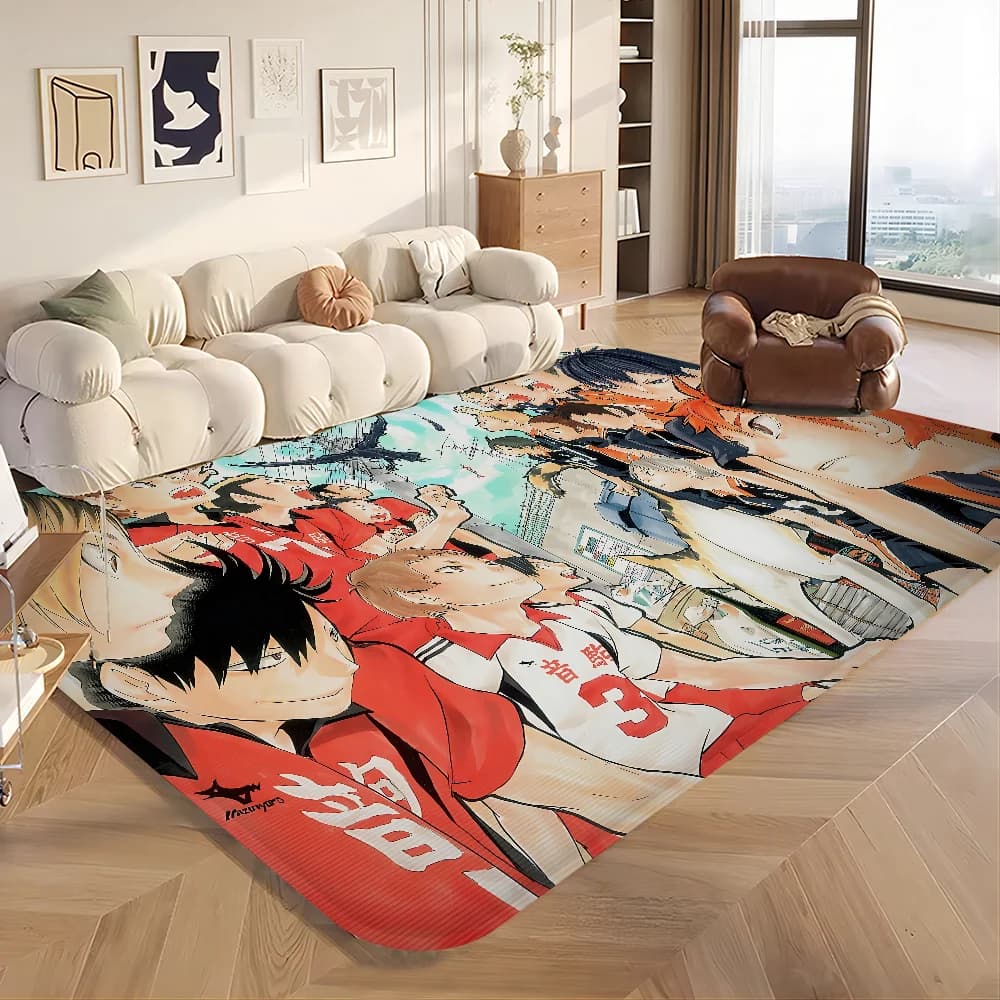 H-Haikyuu Anime Tappetino Rettangolo Antiscivolo Casa Morbido Badmat Porta d'ingresso Tappetino per interni ed esterni Tappetino per decorazioni per hotel