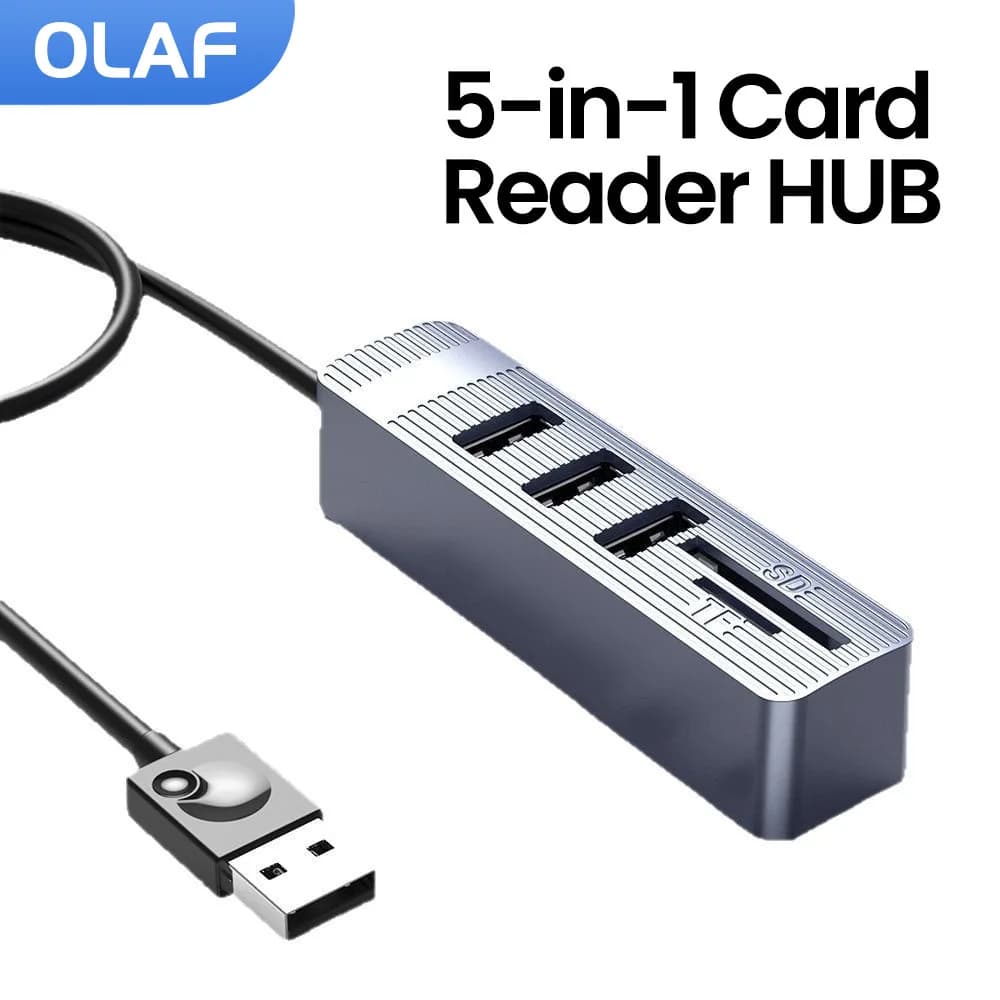 5 in 1 HUB USB 2.0 Multi Porte Splitter Mini Lettore di Schede SD TF Portatile Docking Station Adattatore Extender Per Xiaomi Lenovo