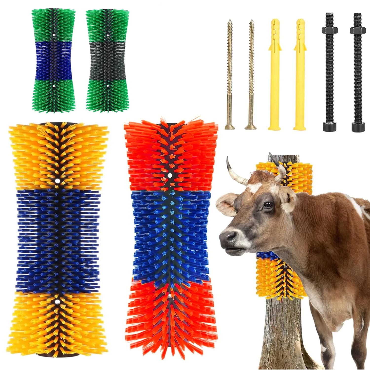 Spazzola Curva for Massage and Cleaning of the Beast, Brush for the Care of Horses and Breeding Cows