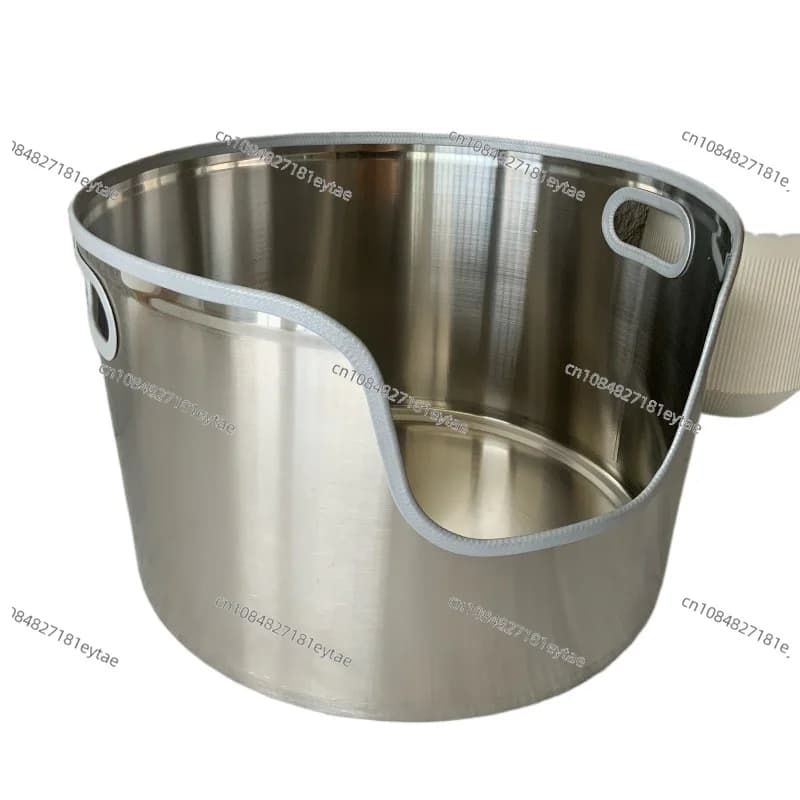 Large Stainless Steel Cat Litter Box High Sided Anti Splash Semi Enclosed Toilet for Kitten Indoor Durable Pet Potty Tray