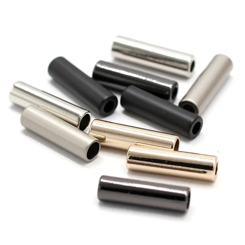 DOTOLLE 10Pcs 20/25mm Cylinde Gold Metal End Stopper Cord corda cordino clip fissaggio indumento cappello borsa coulisse accessori