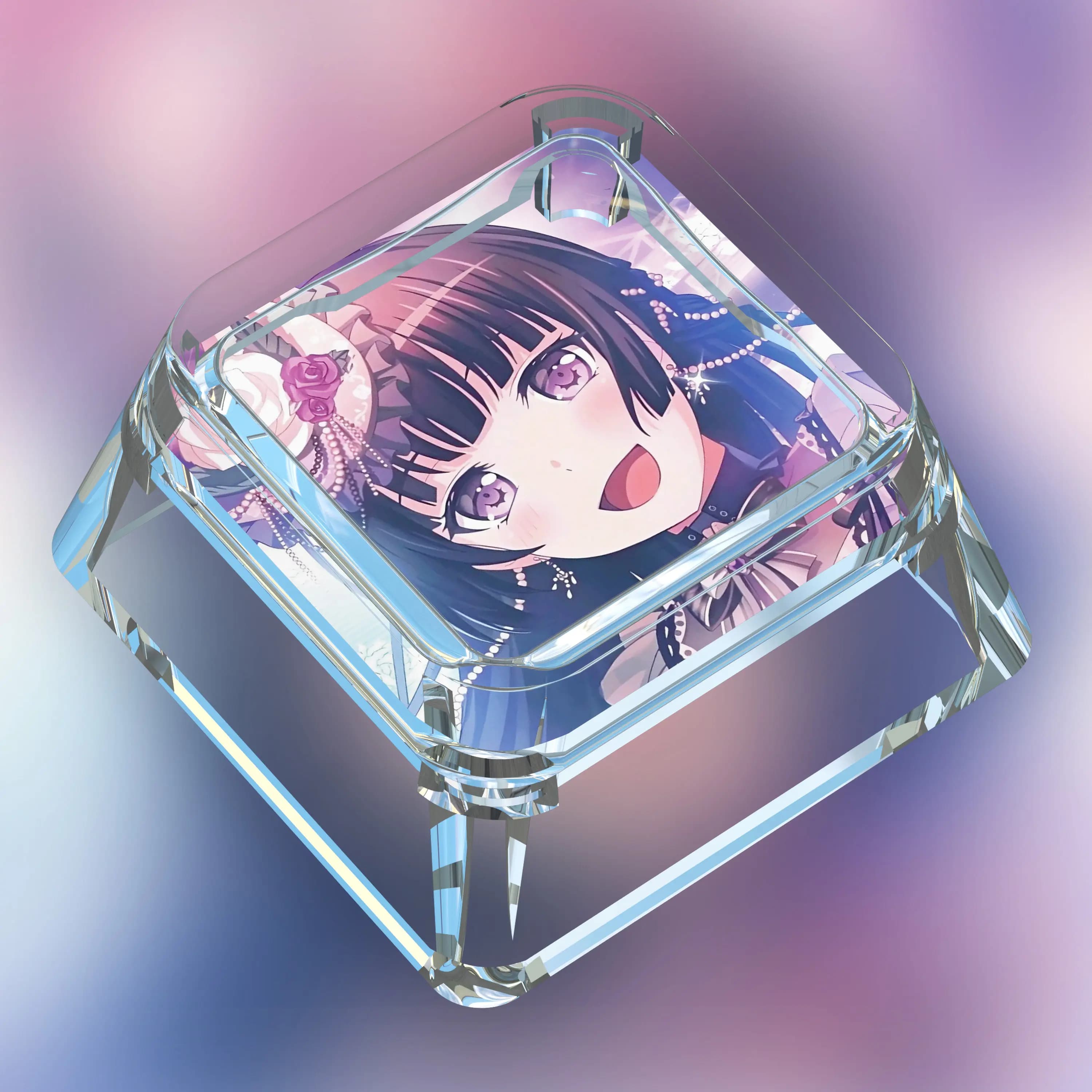 Fai da te Bang Dream! Keycaps per tastiera meccanica Rinko Shirokane, tastiera meccanica a croce di asse, keycaps personalizzati per PC, regalo, giocattoli