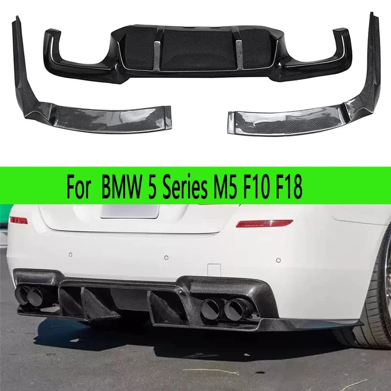 For BMW 5 Series M5 F10 F18 Carbon Fiber Back lip Car Rear Bumper Diffuser Rear Splitters Spoiler Back lip Auto Parts
