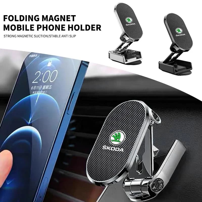 Supporto per telefono per auto con aspirazione magnetica 360 ° Girevole per Skoda Octavia Fabia Kamiq Kapoq Kodiaq Rapid SCALA Superbi accessori per auto