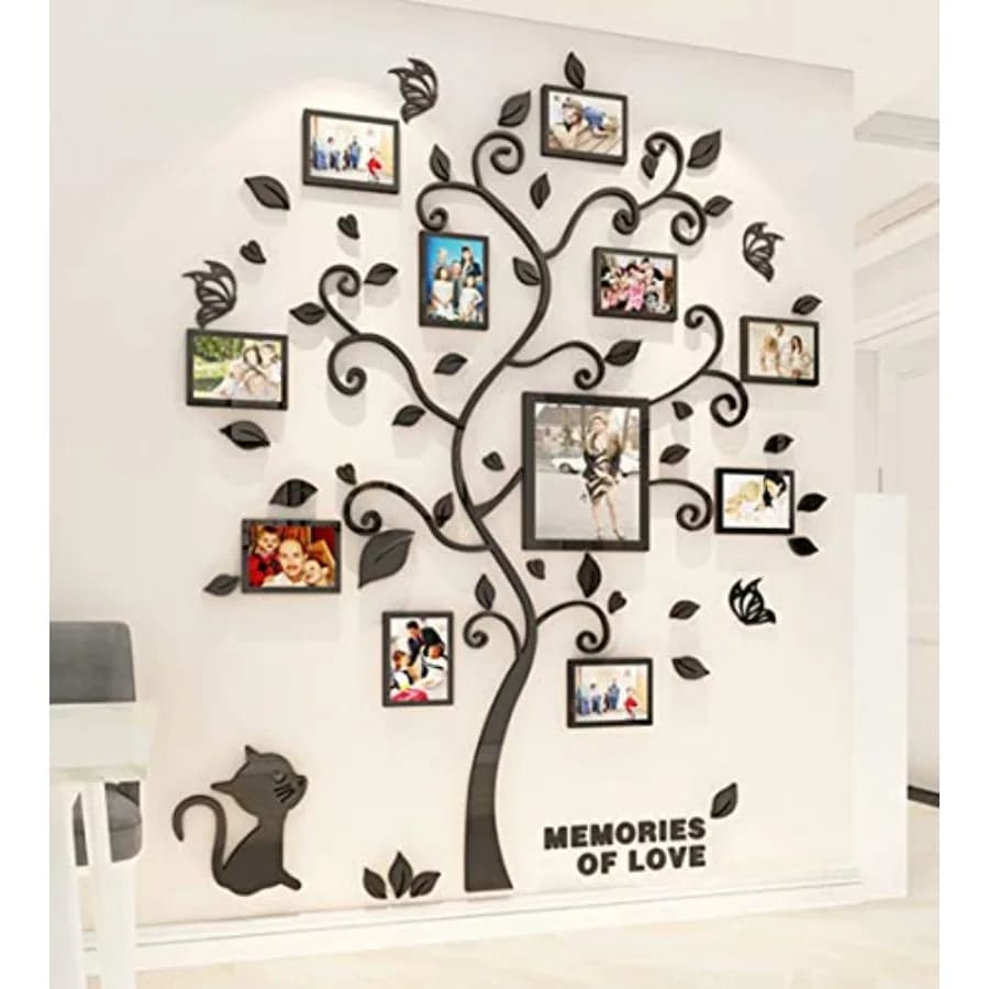 3D Tree Wall Stickers - Family Tree Wall Decor Trunk Picture Frame DIY Photo Frame Decals Family Frames Living Room XX
