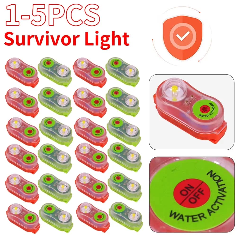 1-5 pezzi LED giubbotto di salvataggio luce di sicurezza a risparmio energetico localizzatore personale luce di segnalazione giubbotto di salvataggio per il nuoto pesca in mare
