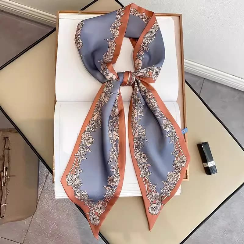 2025 Moda Stampa Nastro per capelli Sciarpa Donna Cravatta al collo Sciarpe Raso di seta Skinny Foulard Donna Foulard Fasce floreali