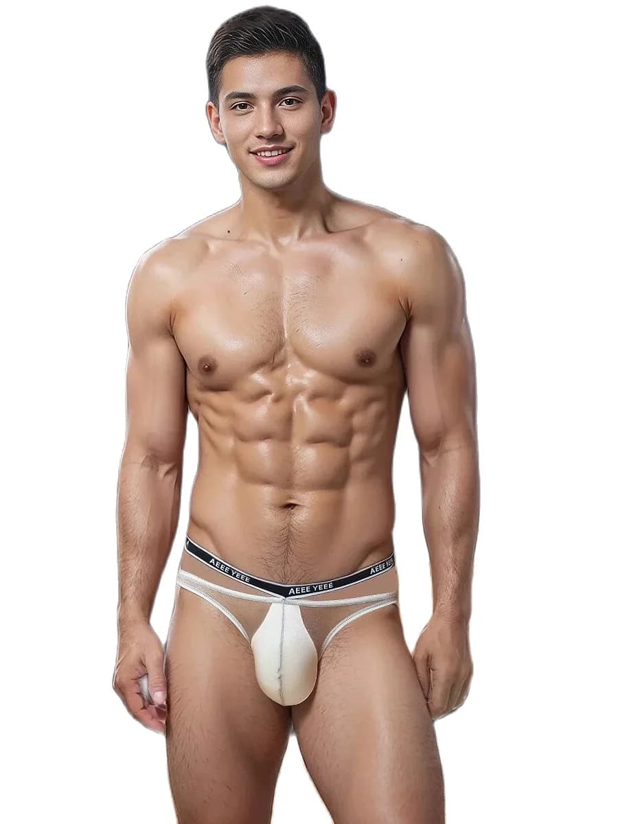 Intimo perizoma da uomo completamente trasparente perizoma da uomo T-back Ice Silk gay Single T-back Hot T-pants slip sportivi nuovo