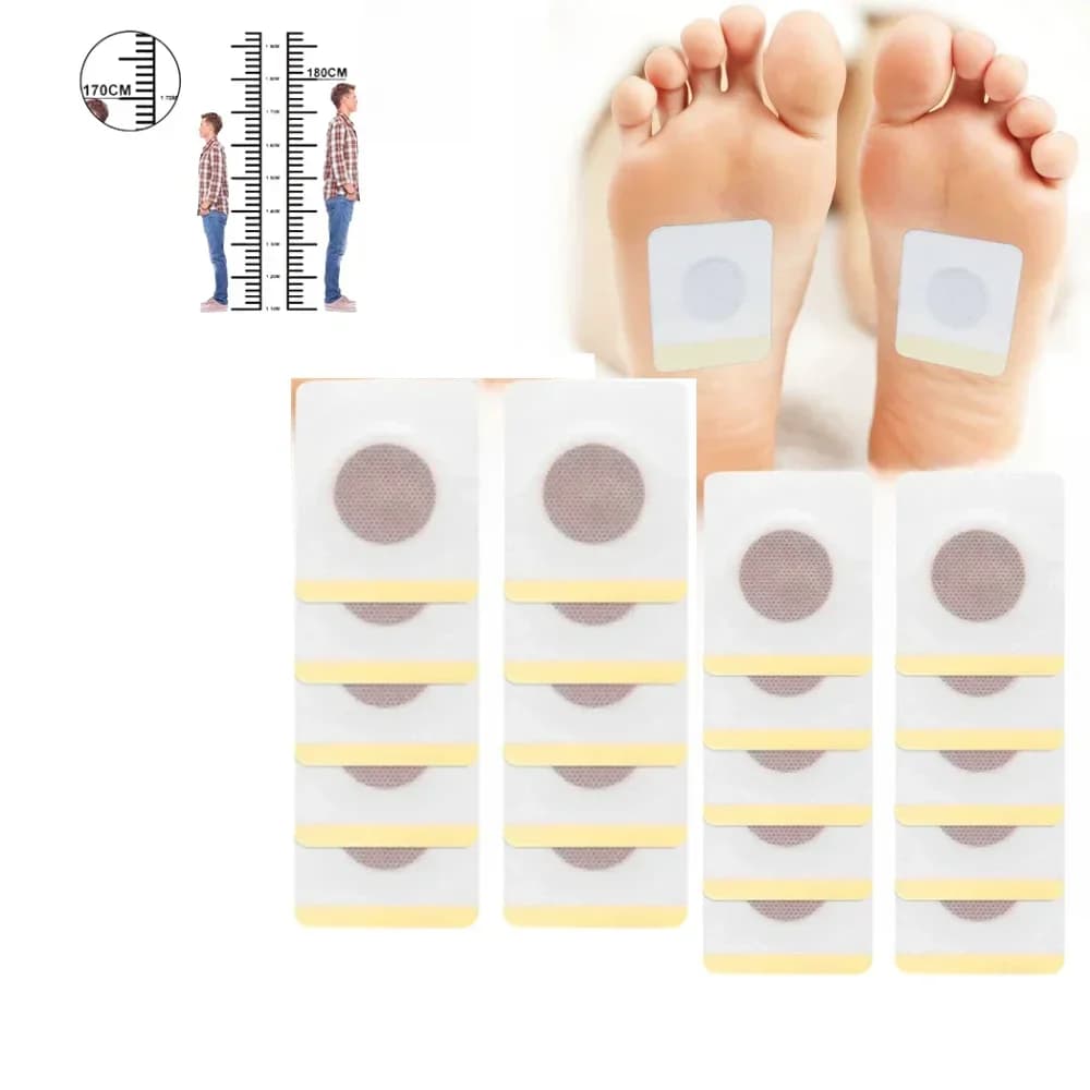Crescere più alte Patch per i piedi Altezza Crescita Ormone Enhancer Gesso Forza ossea Calcio Vitamina D Integratori per adulti Adolescenti