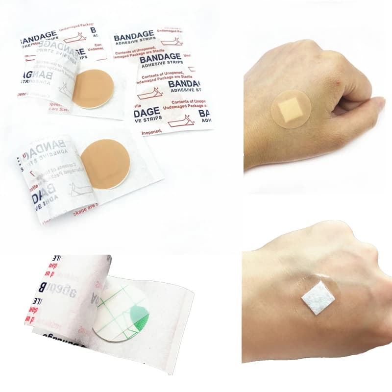 50 pz/set Trasparente Non Trasparente Cerotto Rotondo Medicazione Della Ferita Patch di Primo Soccorso Appiccicaggio Cerchio di Gesso Bende Adesive