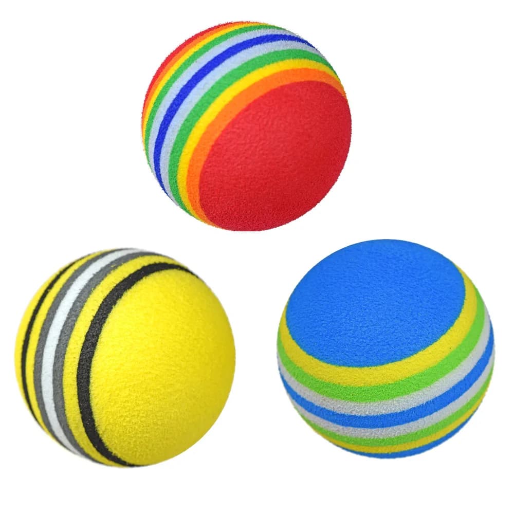 10 x Palline in schiuma per allenamento per altalena da golf Pratica indoor Palline in spugna arcobaleno Accessorio flessibile per allenamento con pallina morbida per pratica di golf