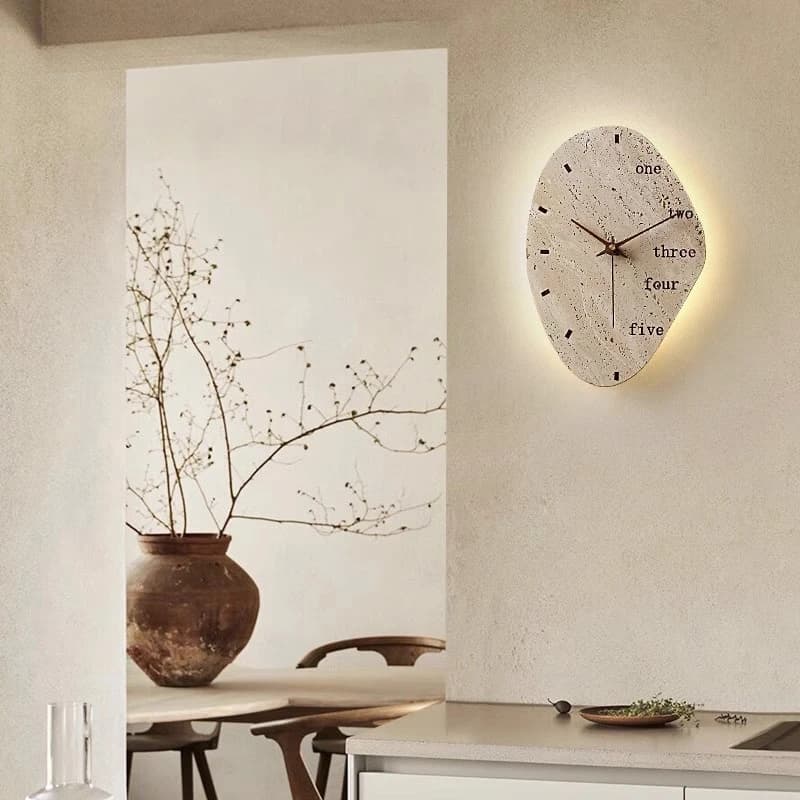 Orologio creativo, soggiorno, lampada da parete, camera da letto travertino, parete di fondo, atmosfera, scale, ingresso, wabi medievale-**** wi