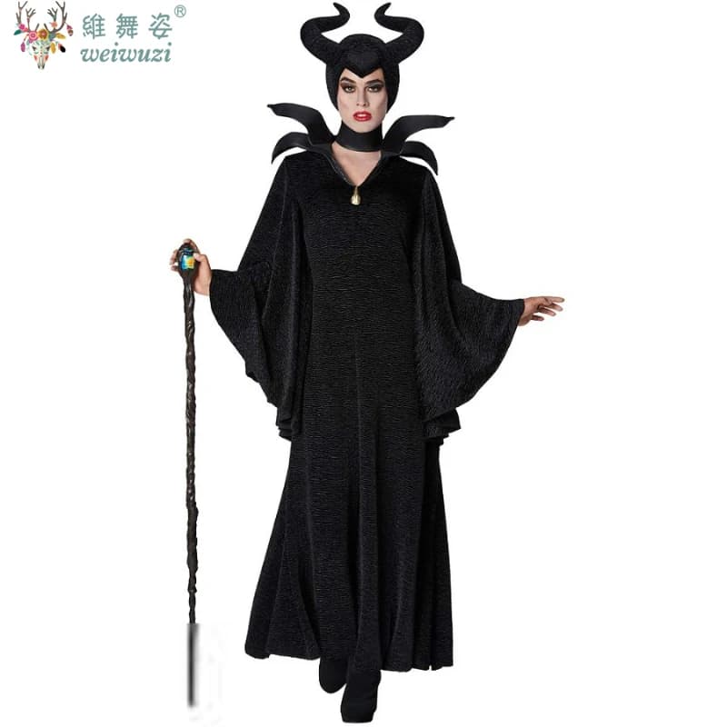 Halloween Carnival Party Cosplay Adult Beauty Women Vampire Black Sexy Magic Witch Wizard Costume Stage Perfermence Fancy Outfit