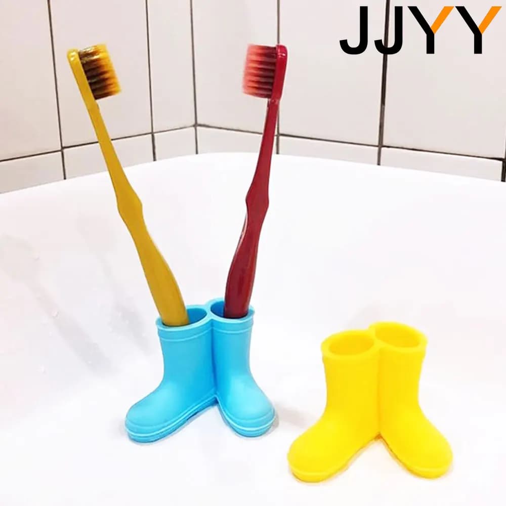 JJYY Scarpe da pioggia Portaspazzolino Casa Piccoli stivali da pioggia Modellazione Portaoggetti Portaspazzolino Cartoon Mini Coppia carina Spazzolino da denti