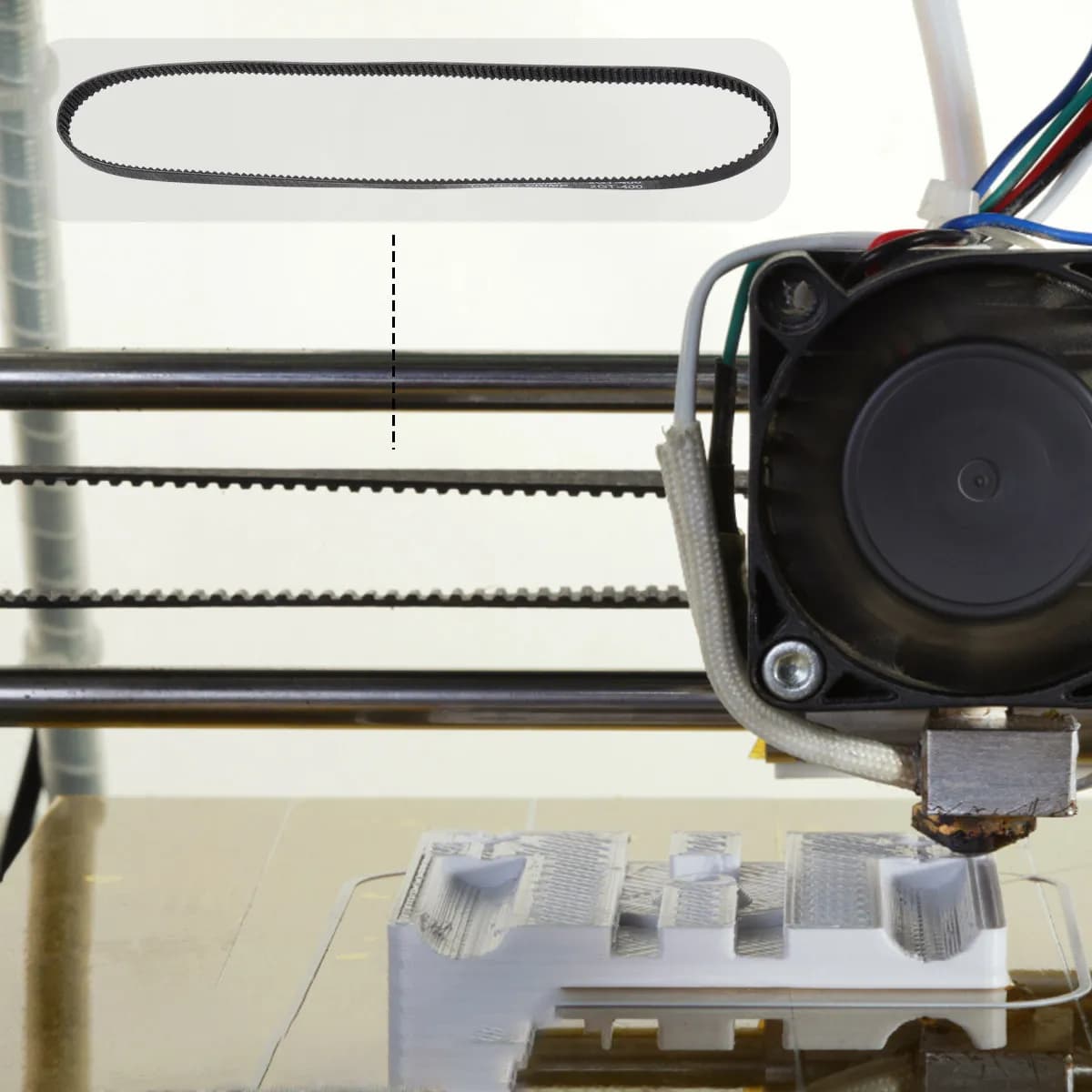 Set of 6 GT2 Distribution Belts from 6mm, Styrene Rubber Straps at Circuit Closed for 3D Printers, Precise Linear Movement, Stable and Silent Report