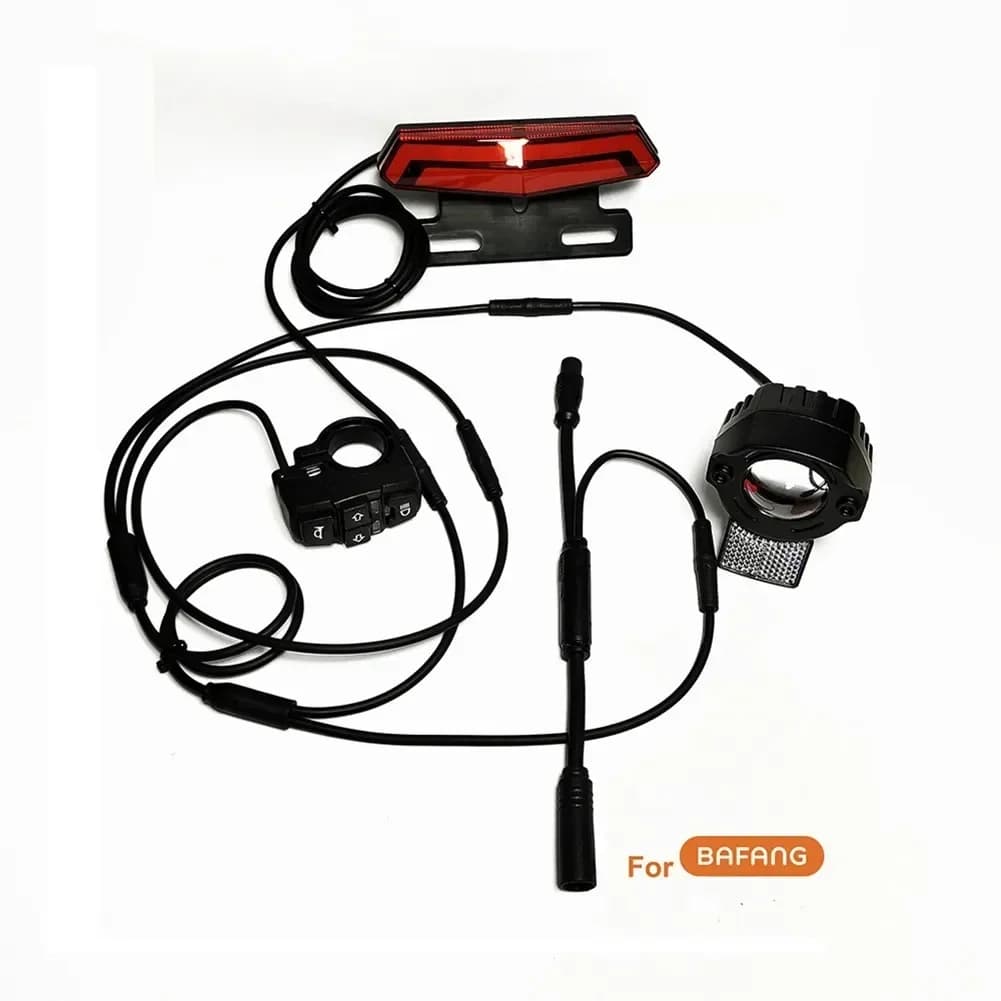 Electric Bicycle Headlight Tail Light Set Waterproof Line E-bike Front And Rear Lamp Kit Ebike Parts For Bafang BBS01 BB